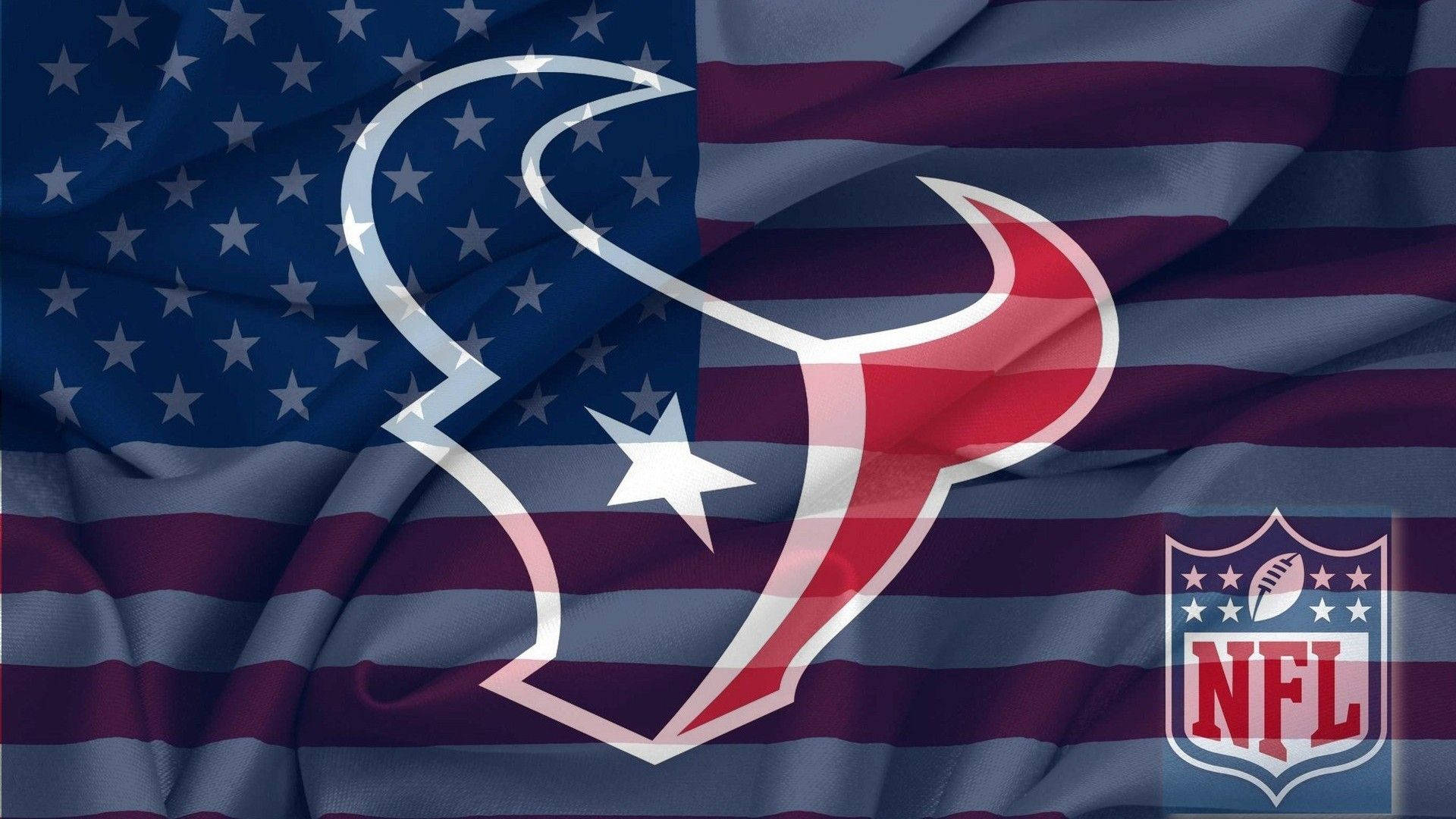 侯斯頓德州人NFL標誌在美國國旗背景上