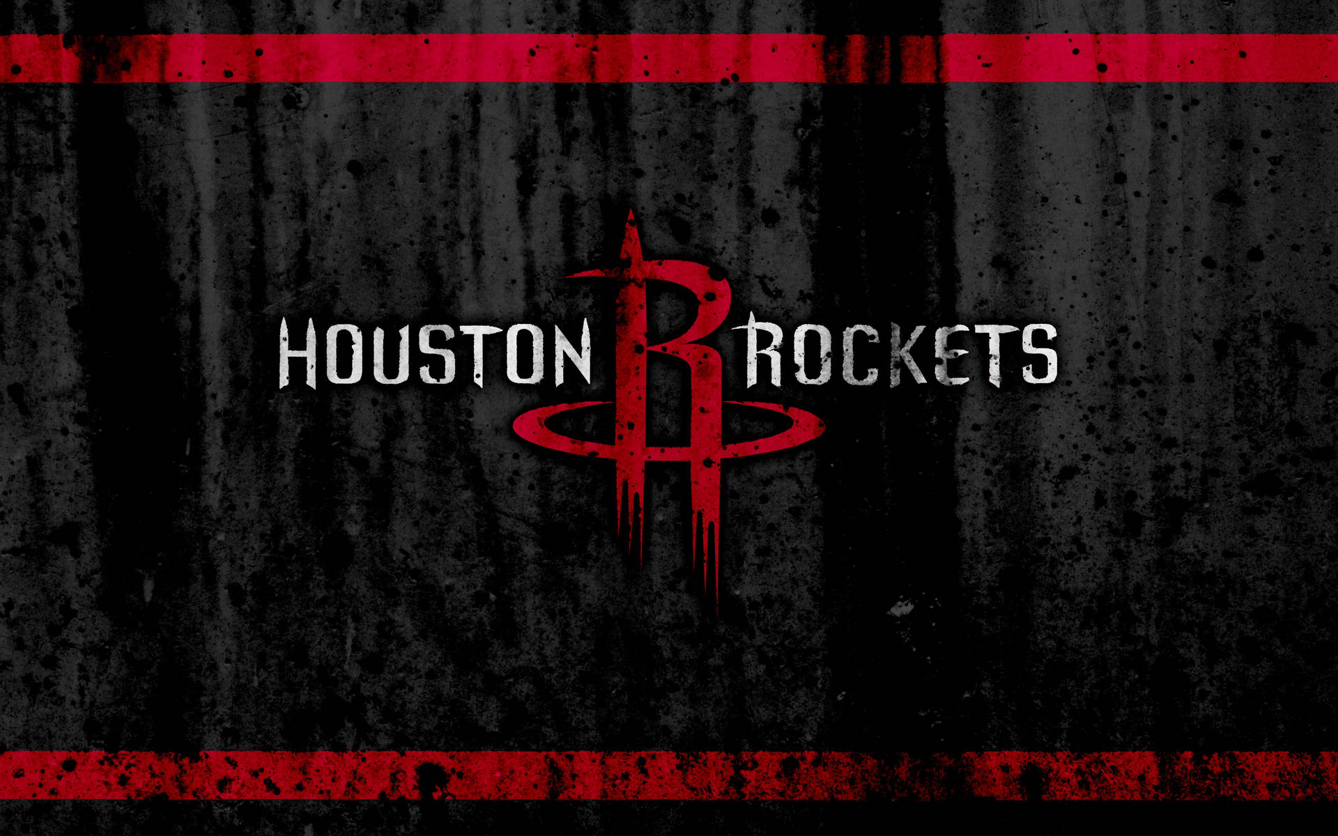 Houston Rockets 籃球隊標誌在深色紋理背景上，帶有紅色點綴。