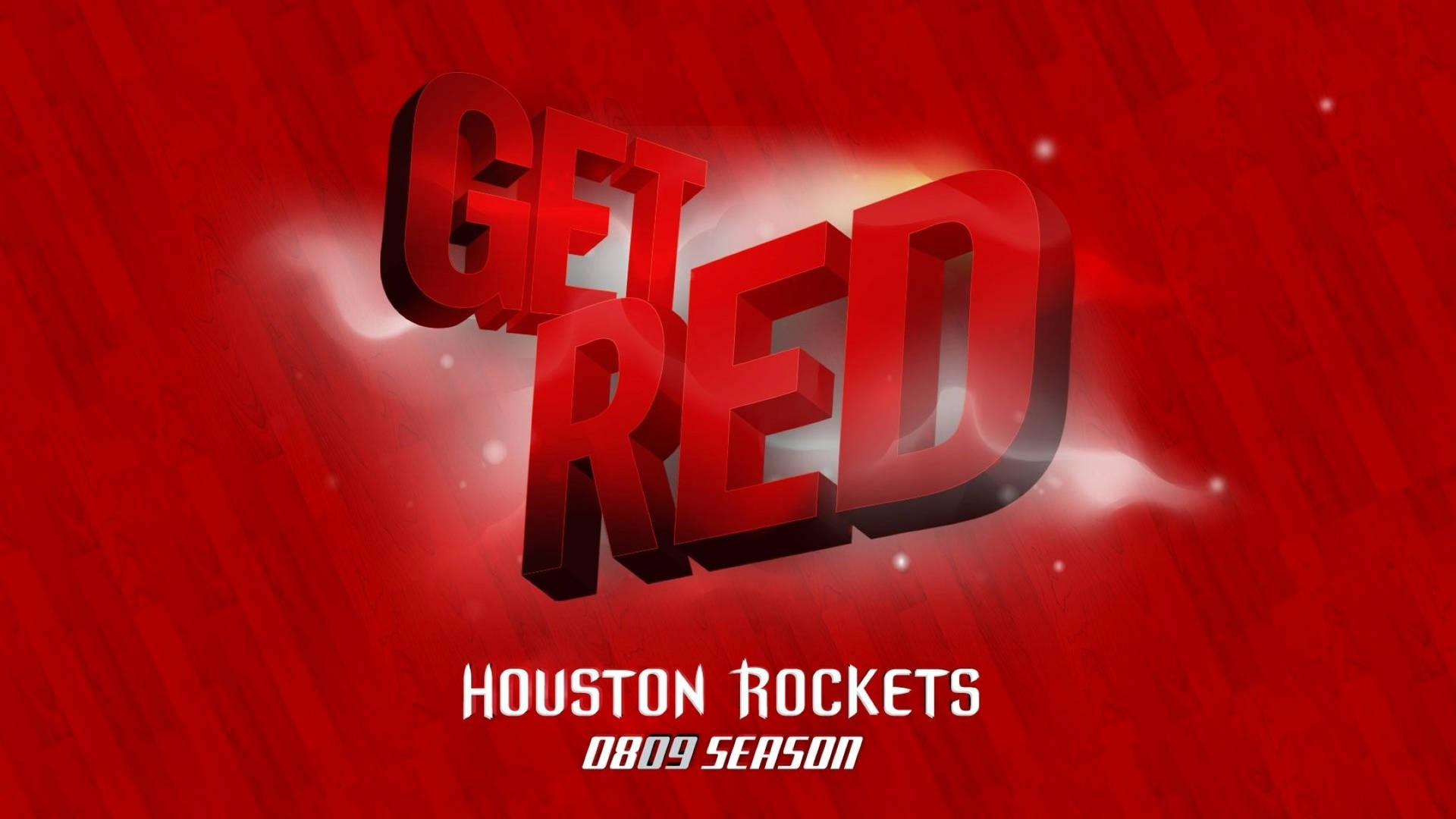 紅色3D文字get red，下方為侯斯頓火箭0809賽季。