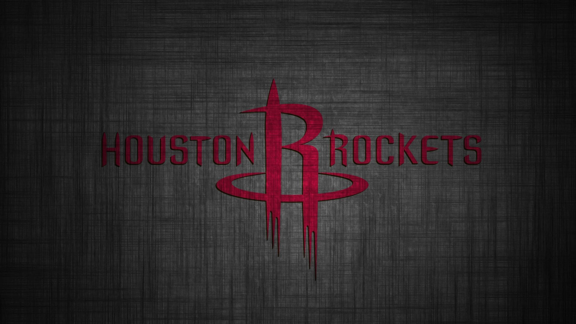 Houston Rockets 籃球隊標誌在深色紋理背景上