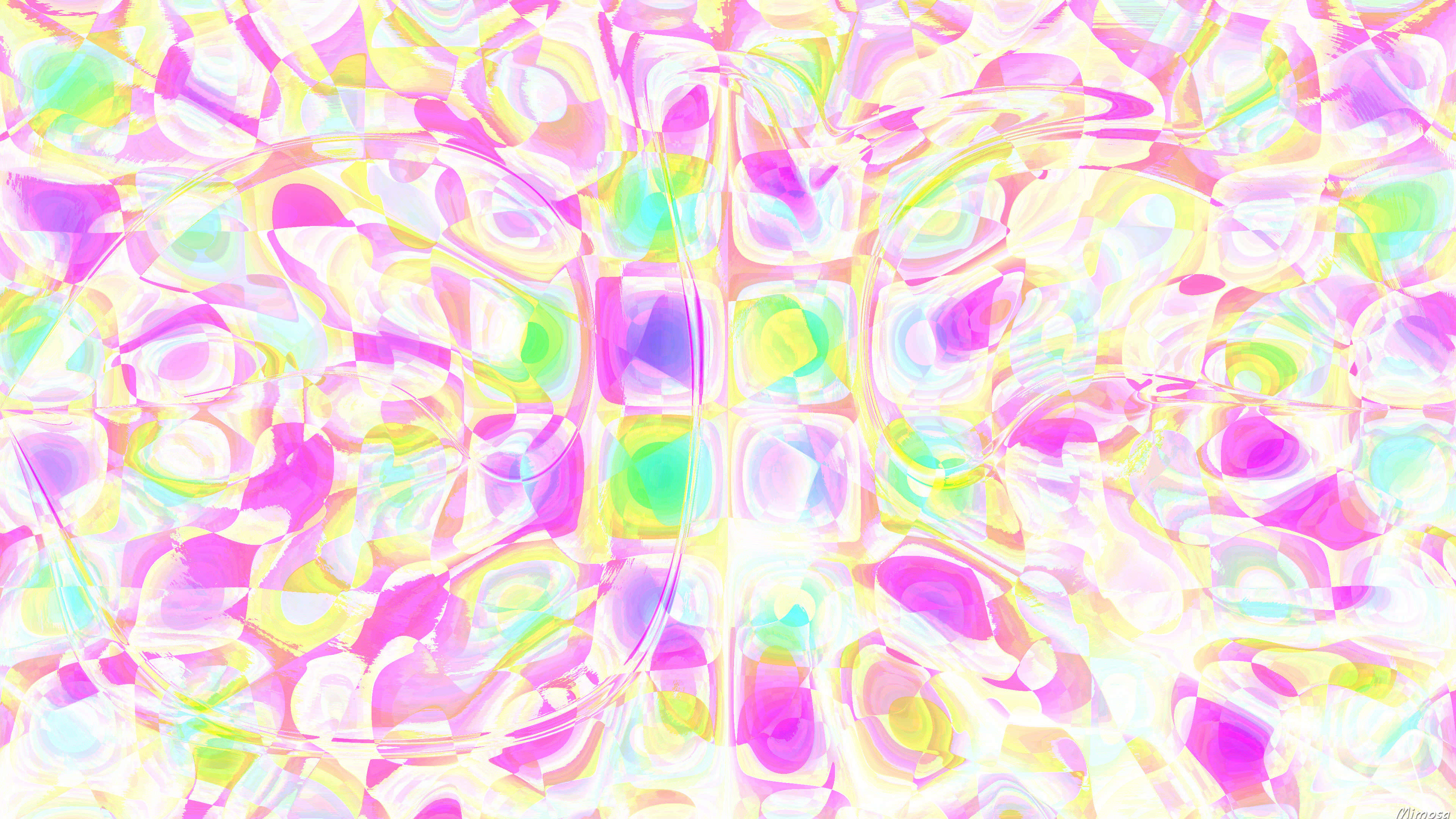 低多邊形抽象藍色背景 壁紙 — 充滿活力的抽象壁紙，帶有從中心軸輻射出的漩渦柔和色彩和流暢的幾何圖案。