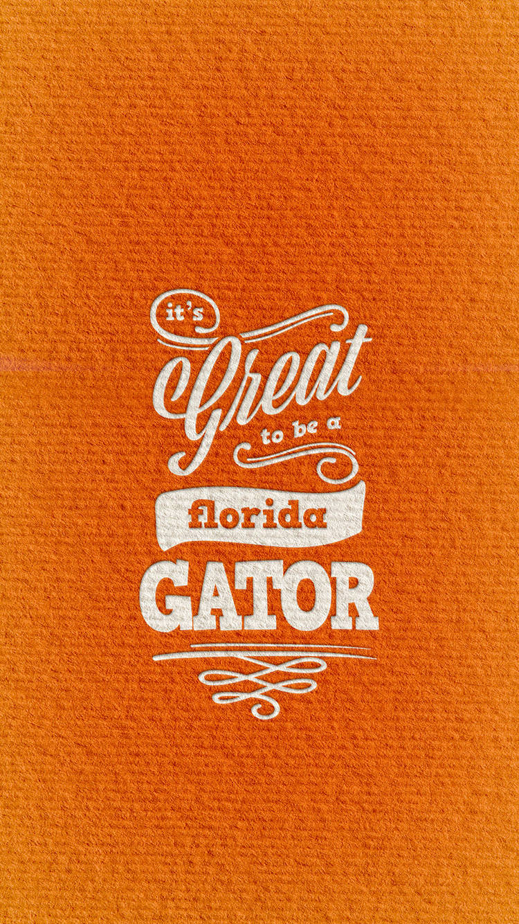 橙色紋理牆紙，白色「it's Great to be a florida GATOR」字體。