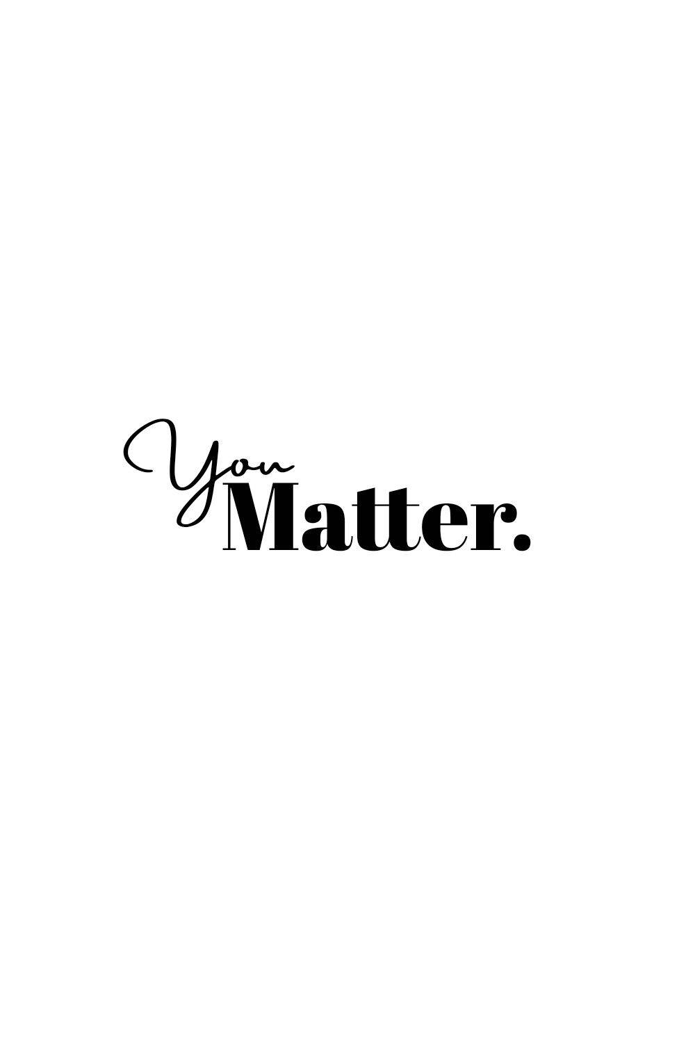 「你很重要」字體簡約白底壁紙 壁紙 — 簡約黑色文字，寫著「You Matter.」，居中於純白背景上。
