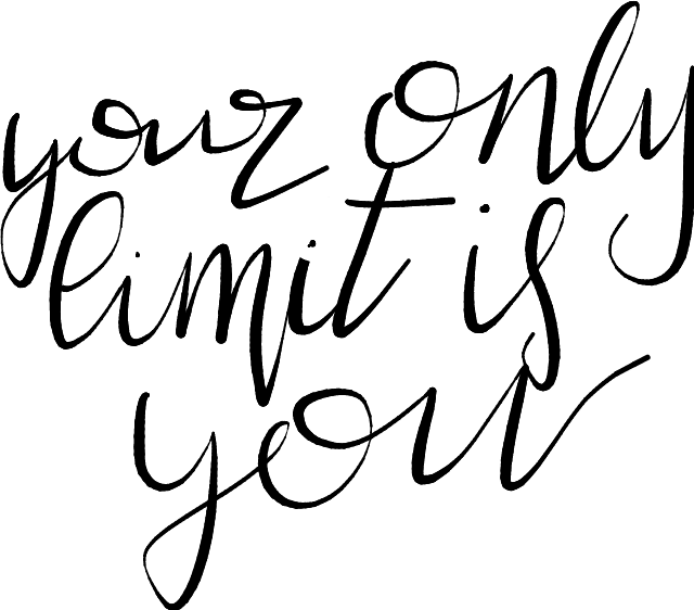 你的唯一限制是你——激勵語句 壁紙 — 純黑色背景，無可見元素或紋理。