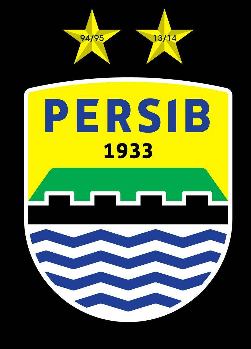 Persib 足球會標誌，有兩粒冠軍星同波浪圖案。