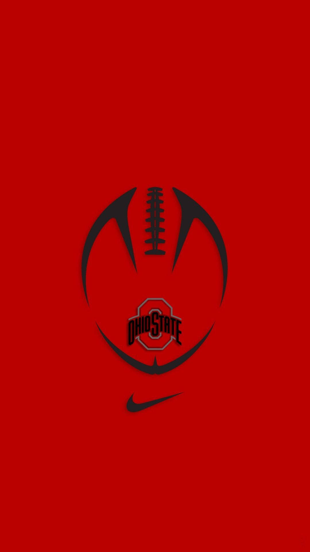 俄亥俄州立大學美式足球標誌，Nike 勾勾在紅色背景上