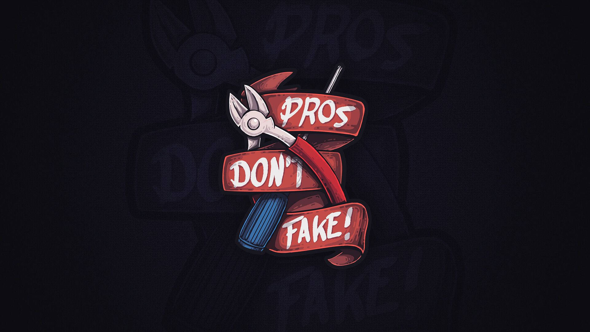 工具圖形插圖，附有文字 pros don't fake
