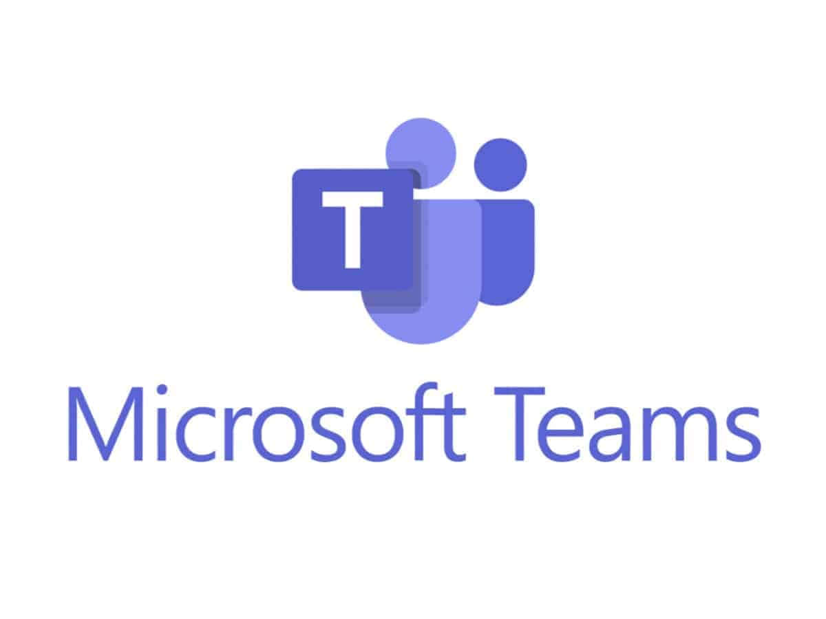 Microsoft Teams 標誌，帶有紫色 T 和抽象人物，背景為白色。