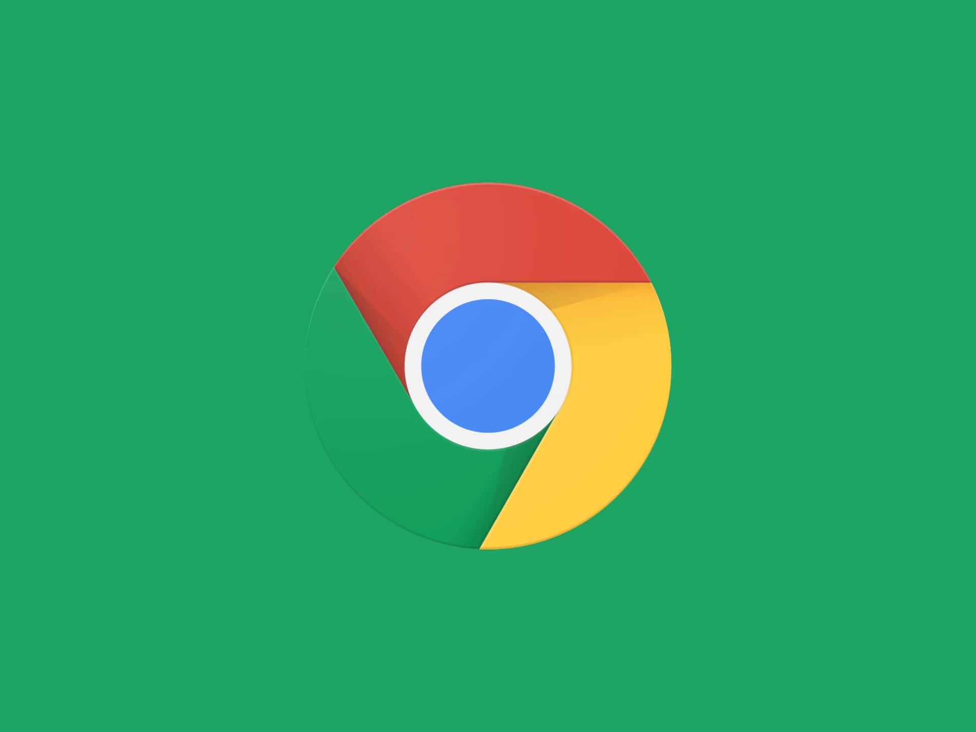 綠色背景上的 Google Chrome 瀏覽器標誌
