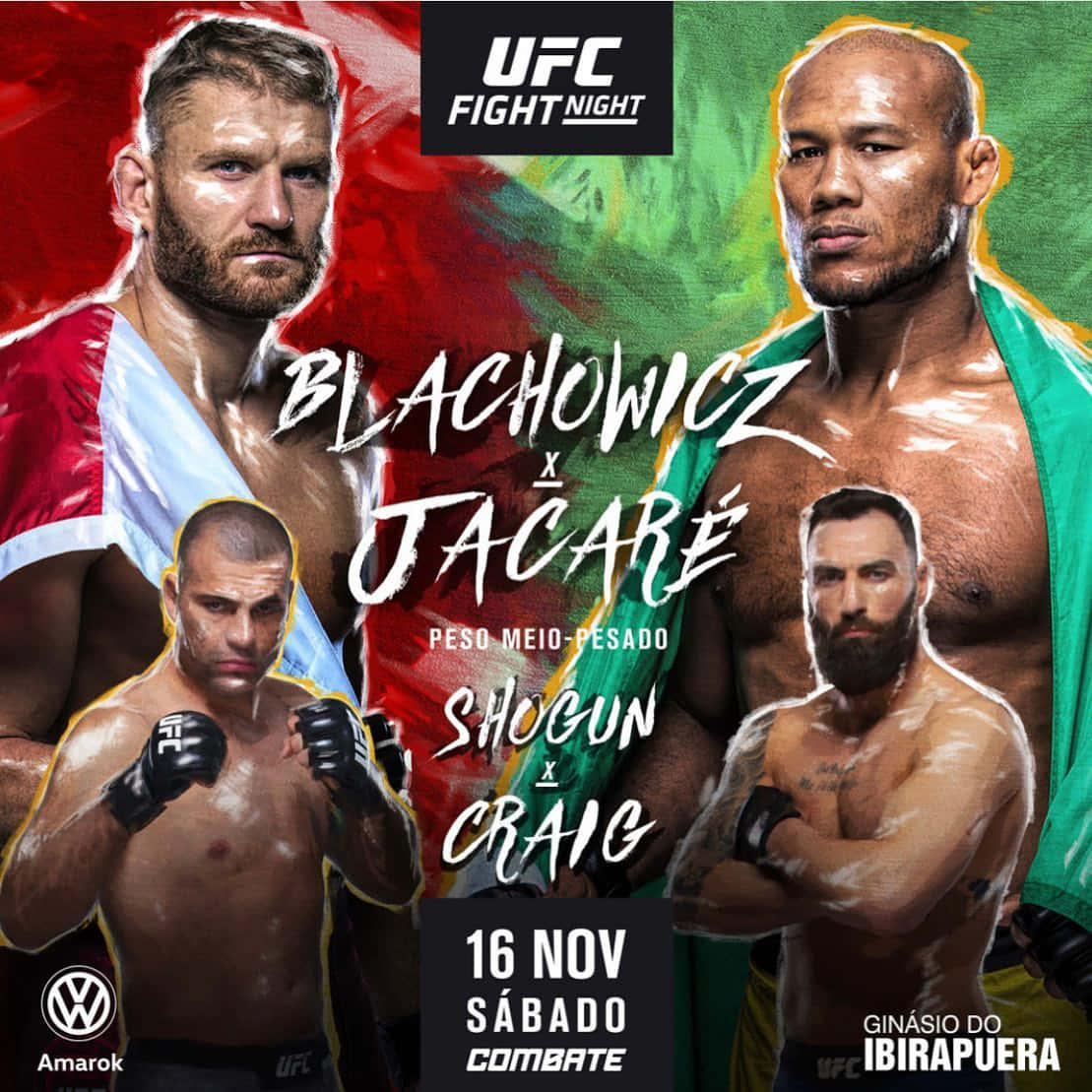 UFC Fight Night海報， featuring 四位拳手及活動詳情。