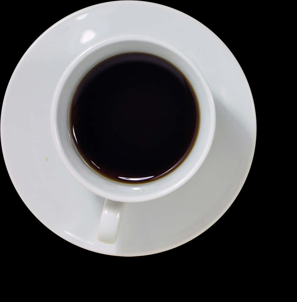 俯視黑咖啡白杯 壁紙