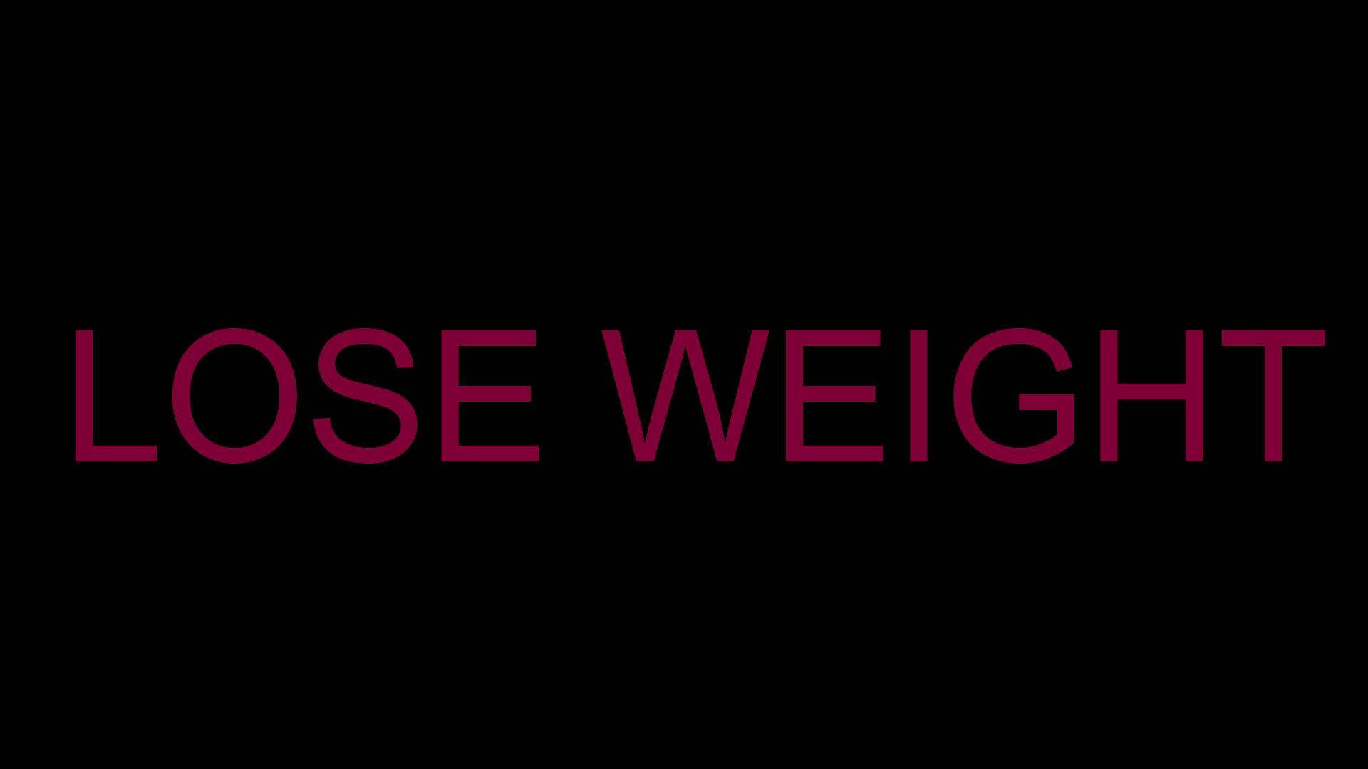 黑色背景上寫有「lose weight」的粗體洋紅色文字