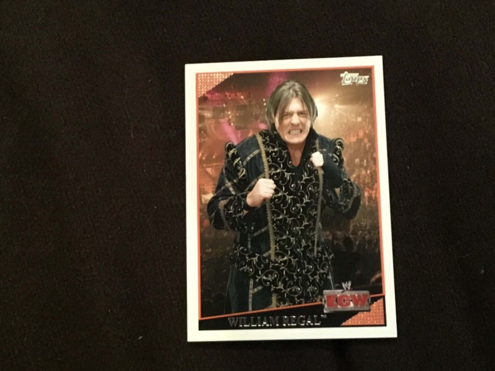 WWE摔角手William Regal身穿華麗外套在收藏卡上。