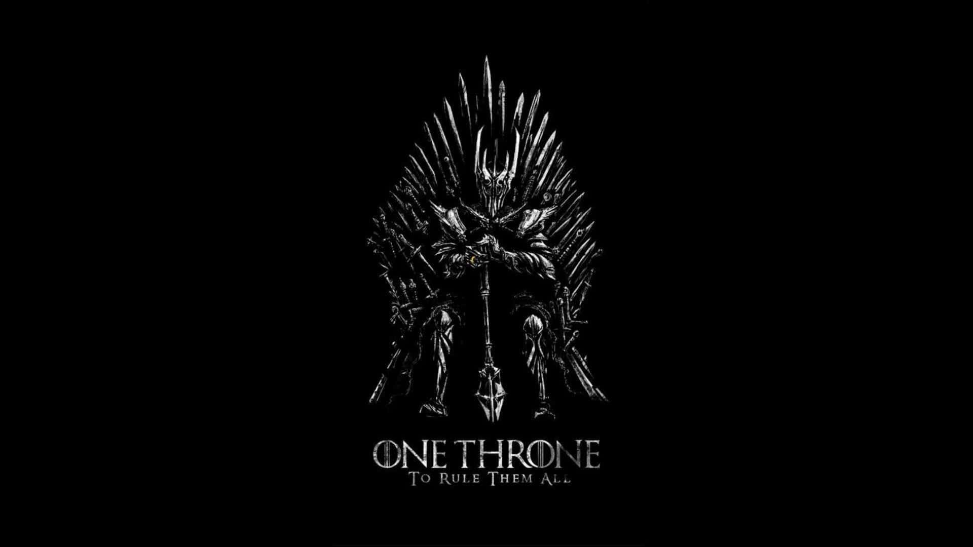 鐵王座上的骷髏與文字 One Throne To Rule Them All