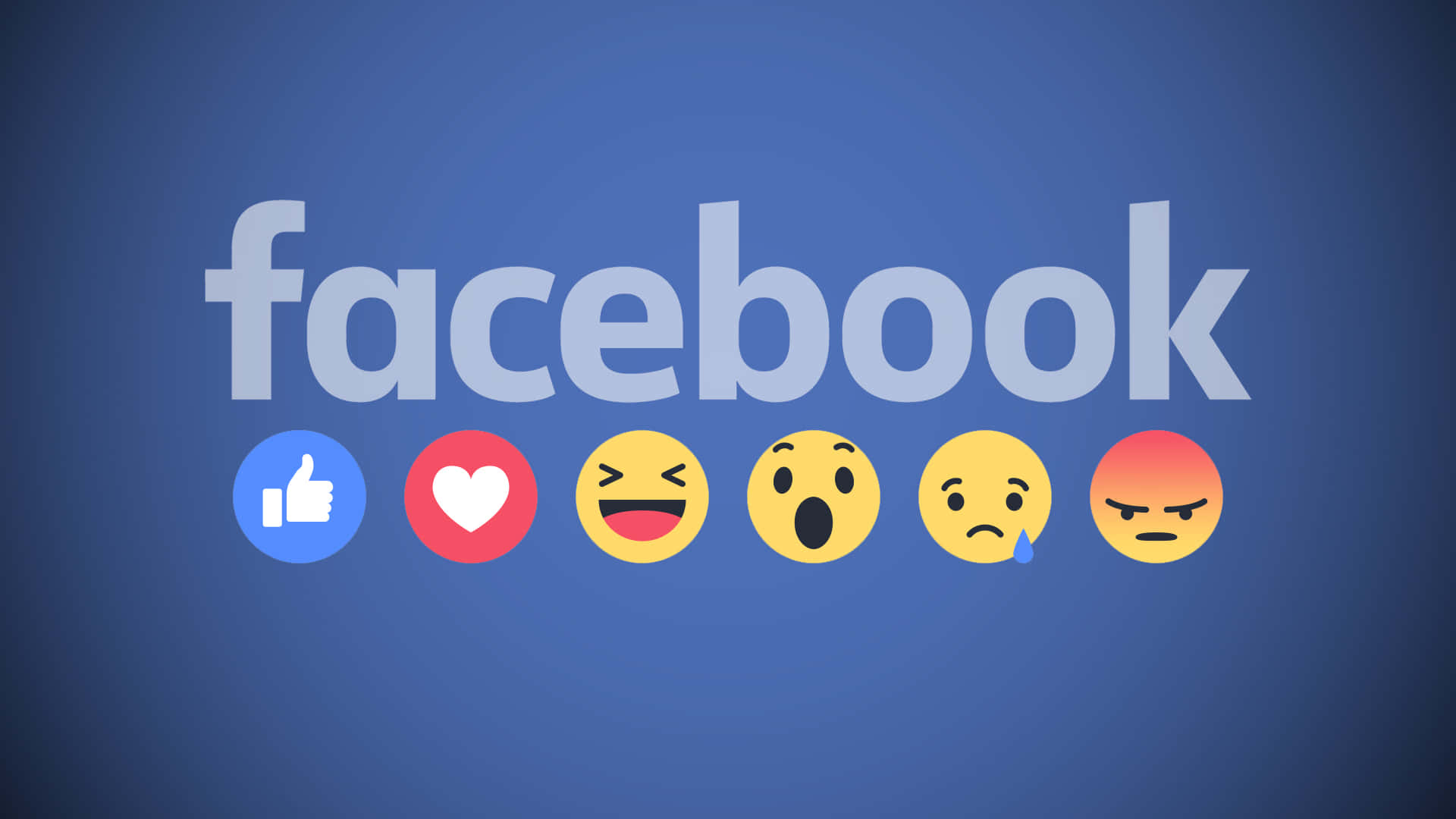 Facebook標誌，like heart laugh wow sad angry表情符號