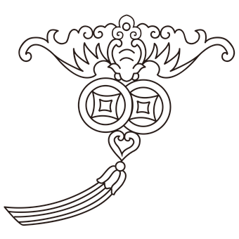 傳統中國符咒輪廓 壁紙