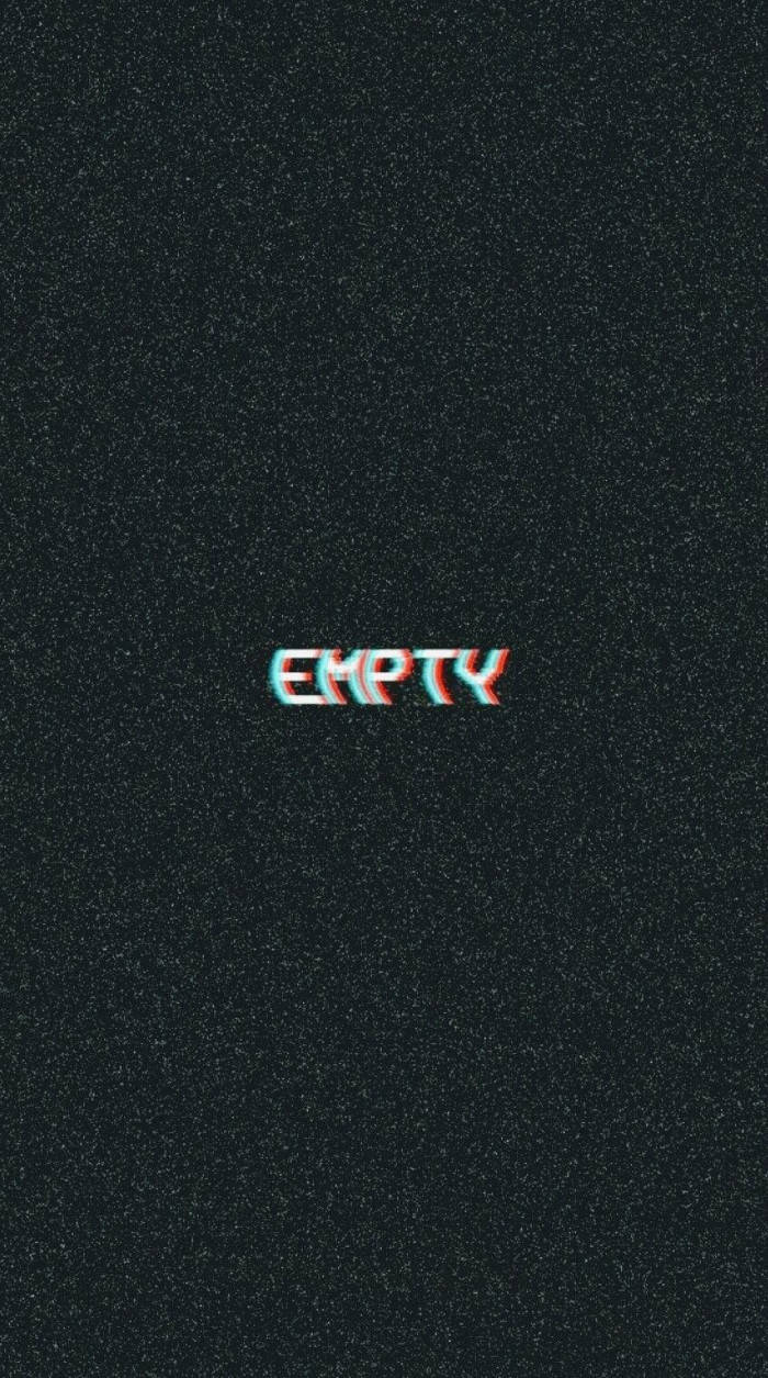 喺深色紋理背景上以紅色同青色顯示「empty」嘅故障文字。