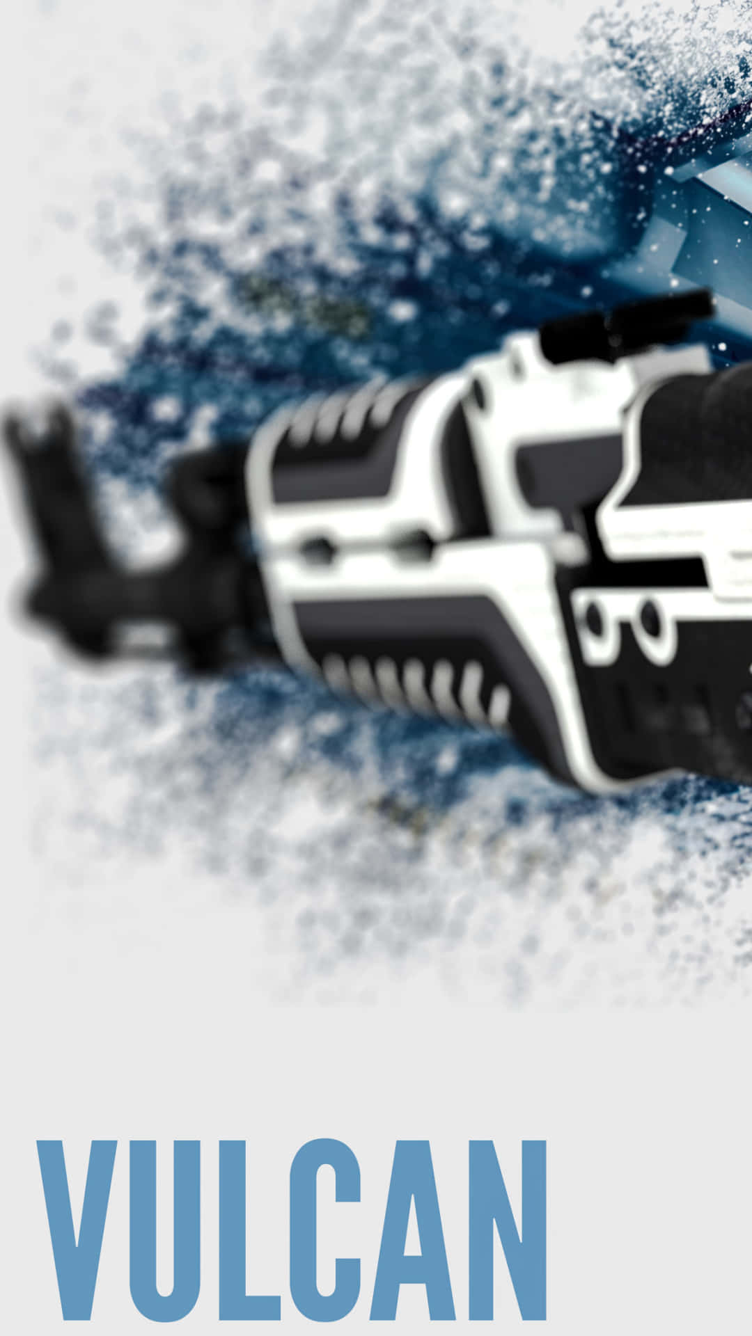 像素3《反恐精英：全球 Offensive》AK-47 武器壁紙 壁紙 — 一把時尚的黑白未來風格槍械從淺灰色背景上的藍色水花中浮現。