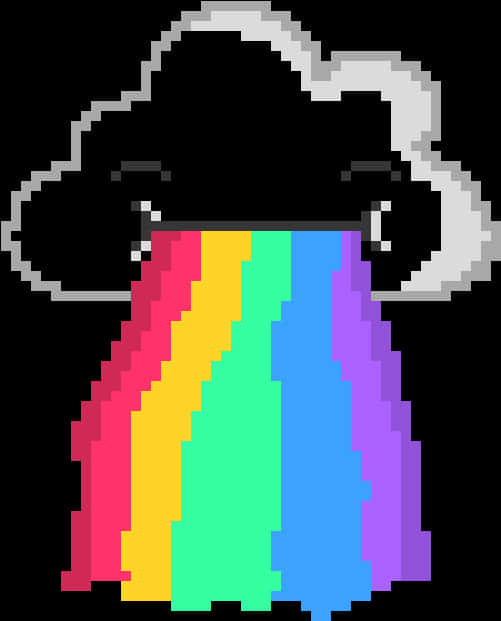 像素化彩虹雲 壁紙