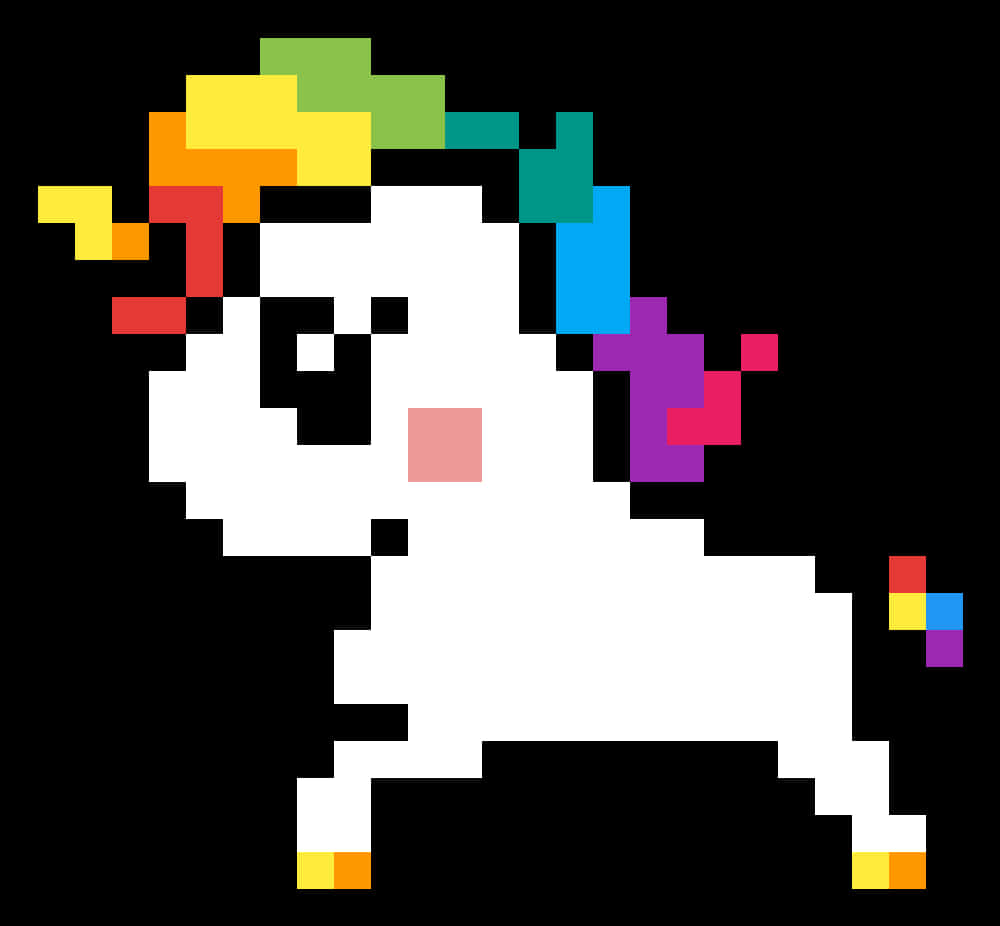 像素化獨角獸圖案 壁紙