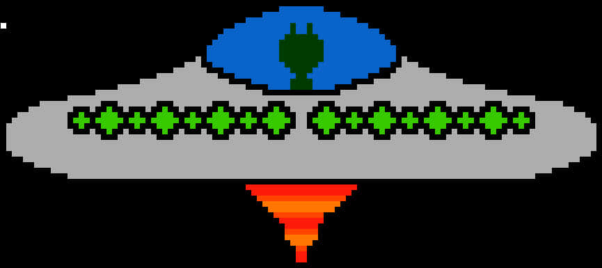 UFO像素藝術發射光束