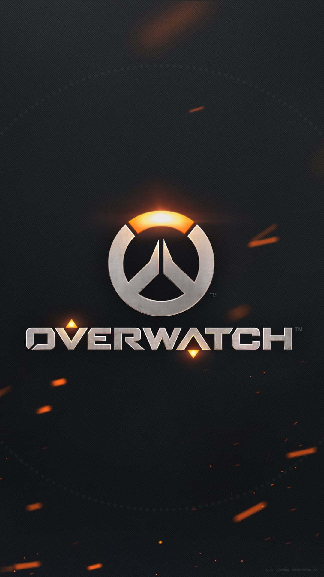 深色背景上帶有橙色火花的 Overwatch 標誌。