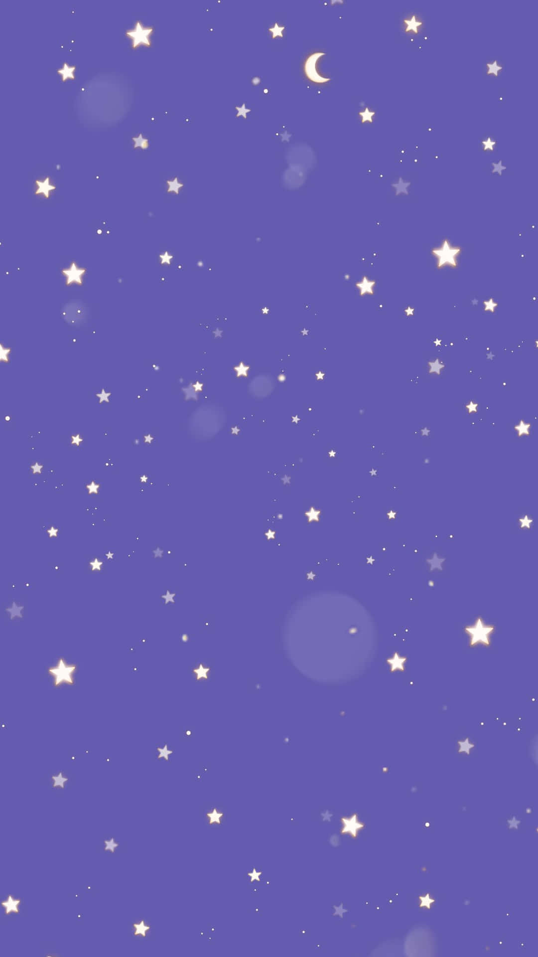 帶有星星和彎月的紫色夜空