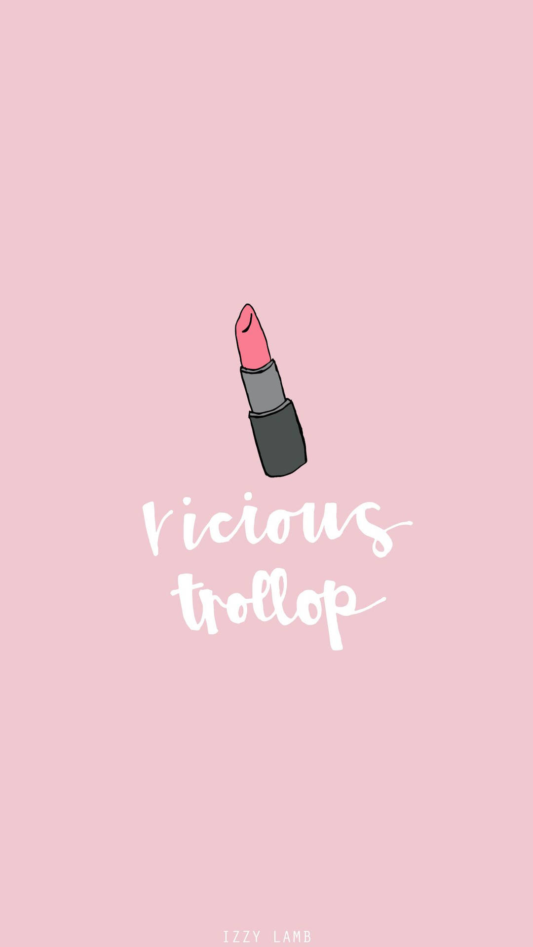 粉色唇膏插圖，粉色背景上有「vicious troll」文字。