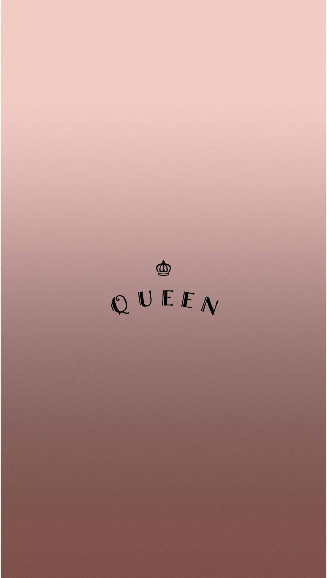 一個玫瑰金漸變背景，上面有queen字樣和一個皇冠。