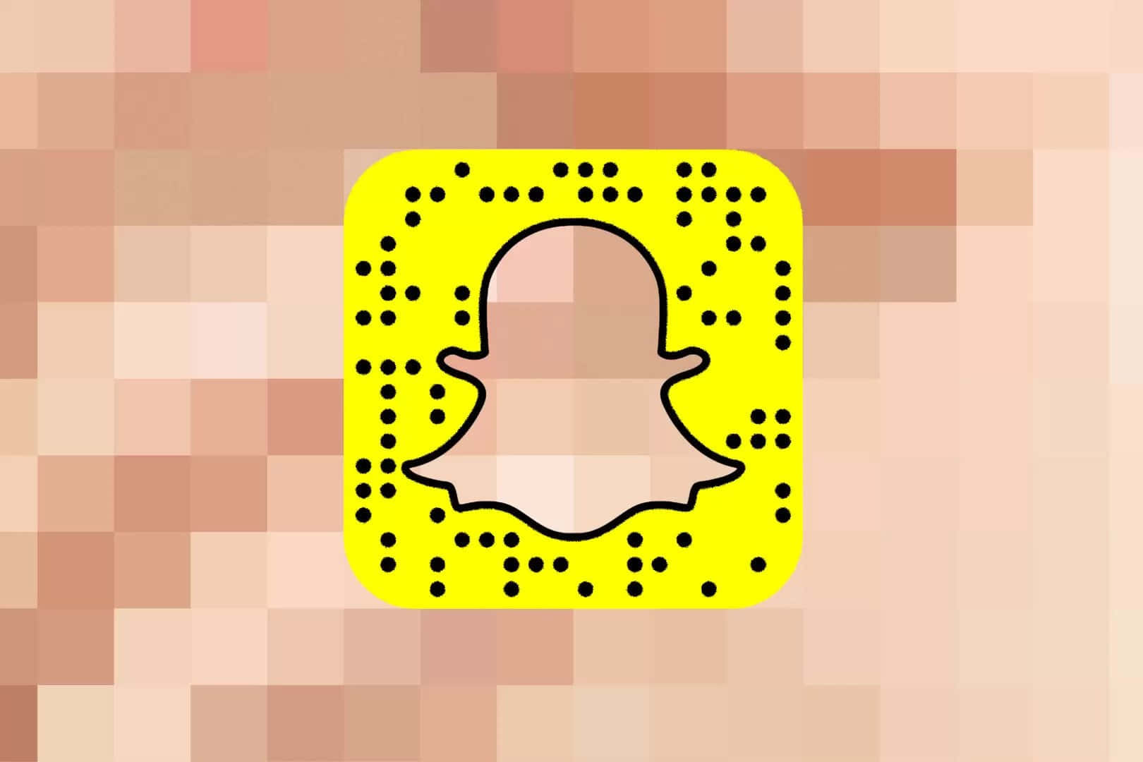 Snapchat應用程式標誌，帶像素化背景