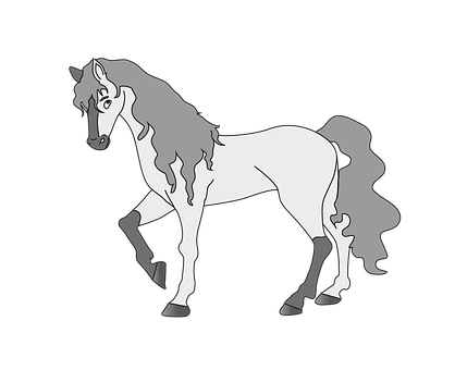 優雅灰馬插畫