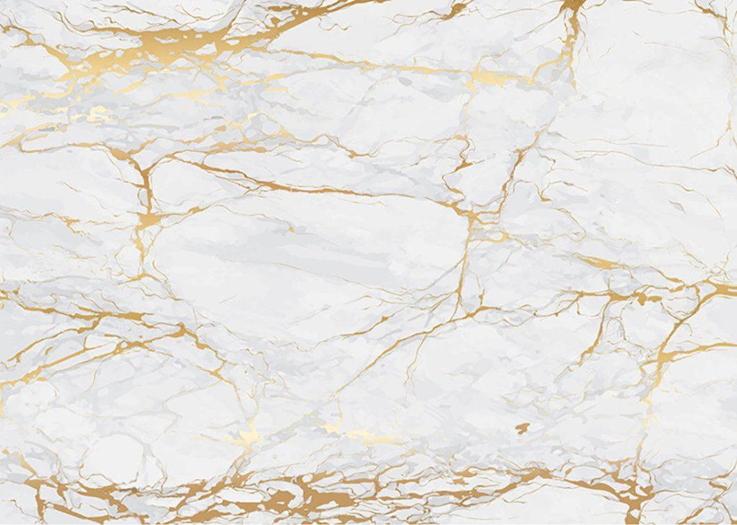 Marble Desktop 桌布 壁紙 — 優雅的白色大理石表面，飾有以有機圖案流動的複雜金色紋理。