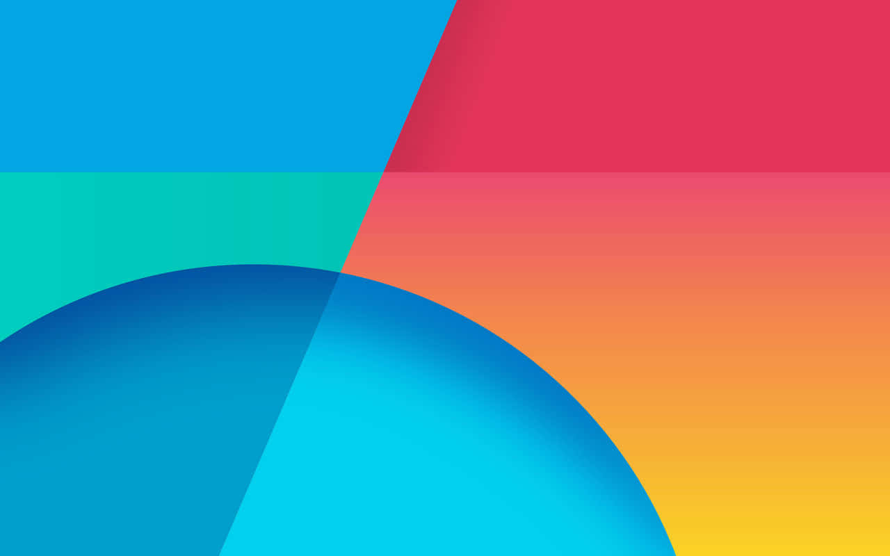優雅與強勁兼具的Nexus 5 壁紙 — 充滿活力的抽象壁紙，具有大膽的幾何形狀和流暢的色彩漸變，融合了藍色、紅色和橙色色調。