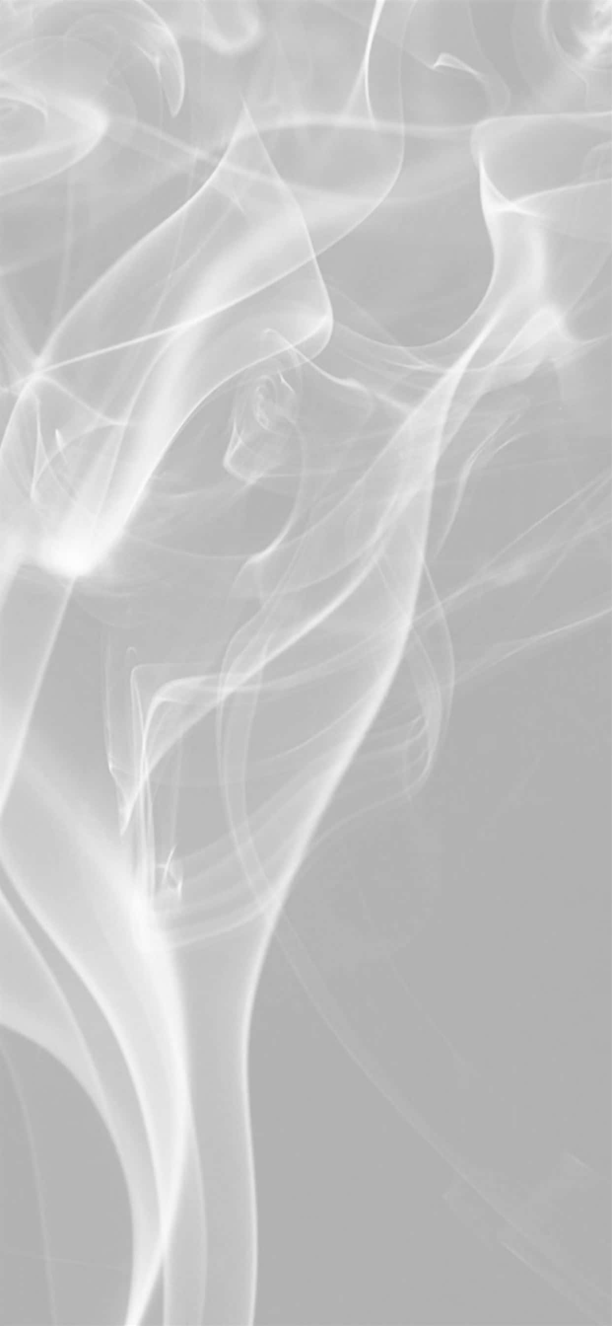 優雅與神秘的色調 - 煙霧背景 壁紙 — 白色煙霧的縹緲縷縷在柔和的灰色漸變背景上優雅飄動。