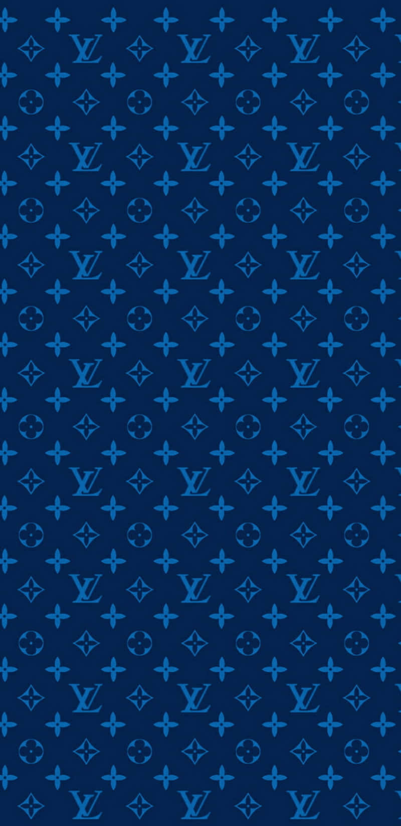 深藍色背景上的藍色 Louis Vuitton 字母圖案。