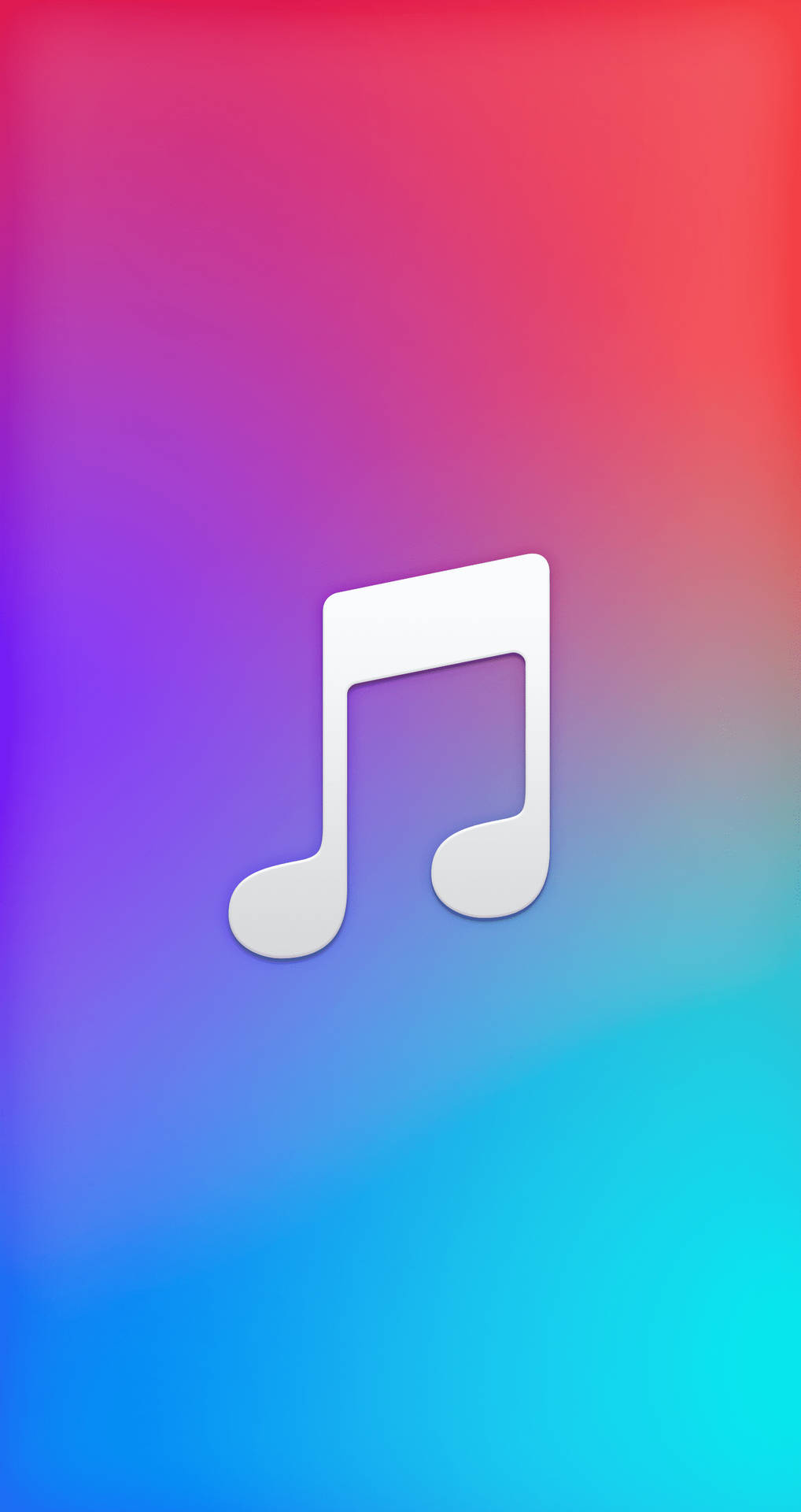 一個白色音符圖示，位於色彩繽紛的漸變背景上。