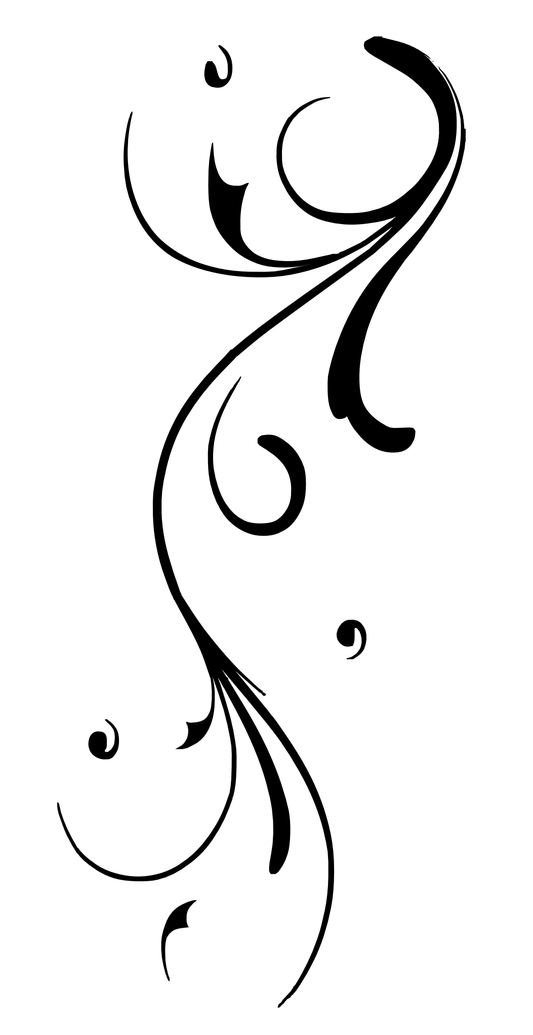 優雅黑色漩渦設計 壁紙