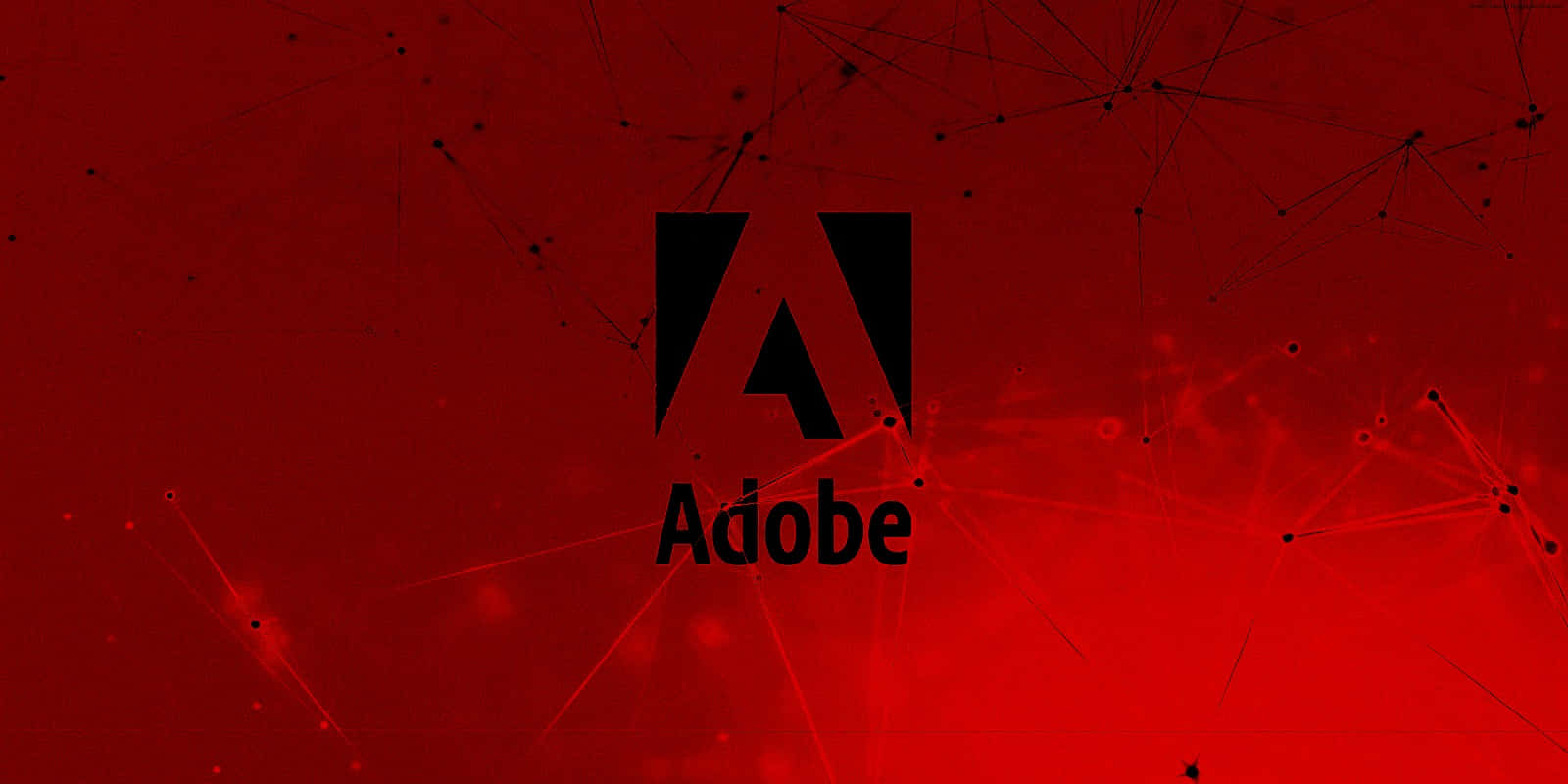 紅色背景上帶有發光網絡線條的Adobe標誌