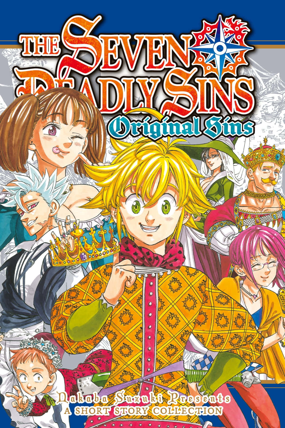 The Seven Deadly Sins 桌布 壁紙 — 充滿活力的動畫封面藝術， featuring 七宗罪角色以動態姿勢呈現，色彩大膽，服裝精緻。
