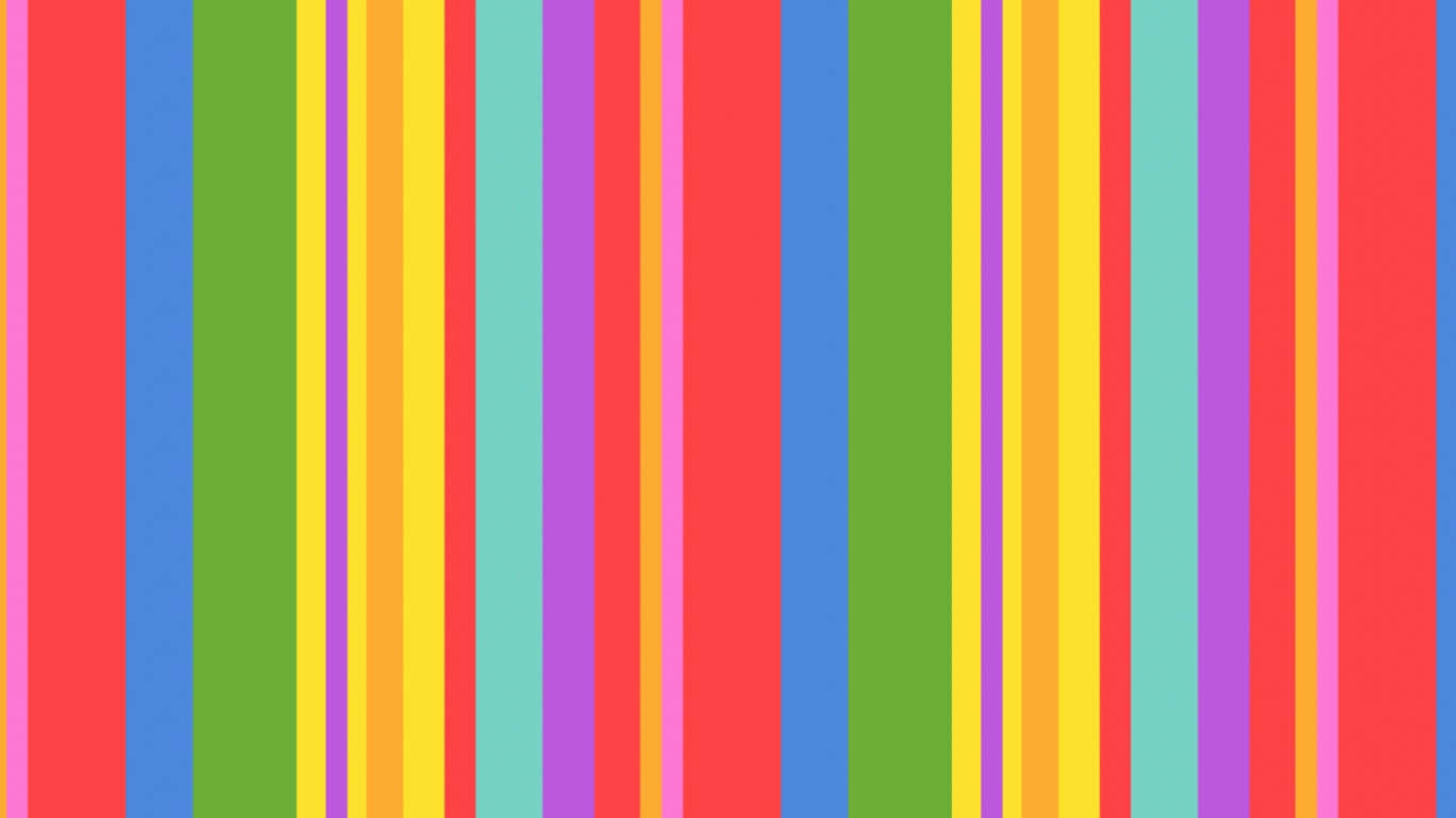 Cute Stripes 桌布 壁紙 — 充滿活力的垂直條紋以彩虹色調創造出大膽的幾何圖案，色彩飽和。
