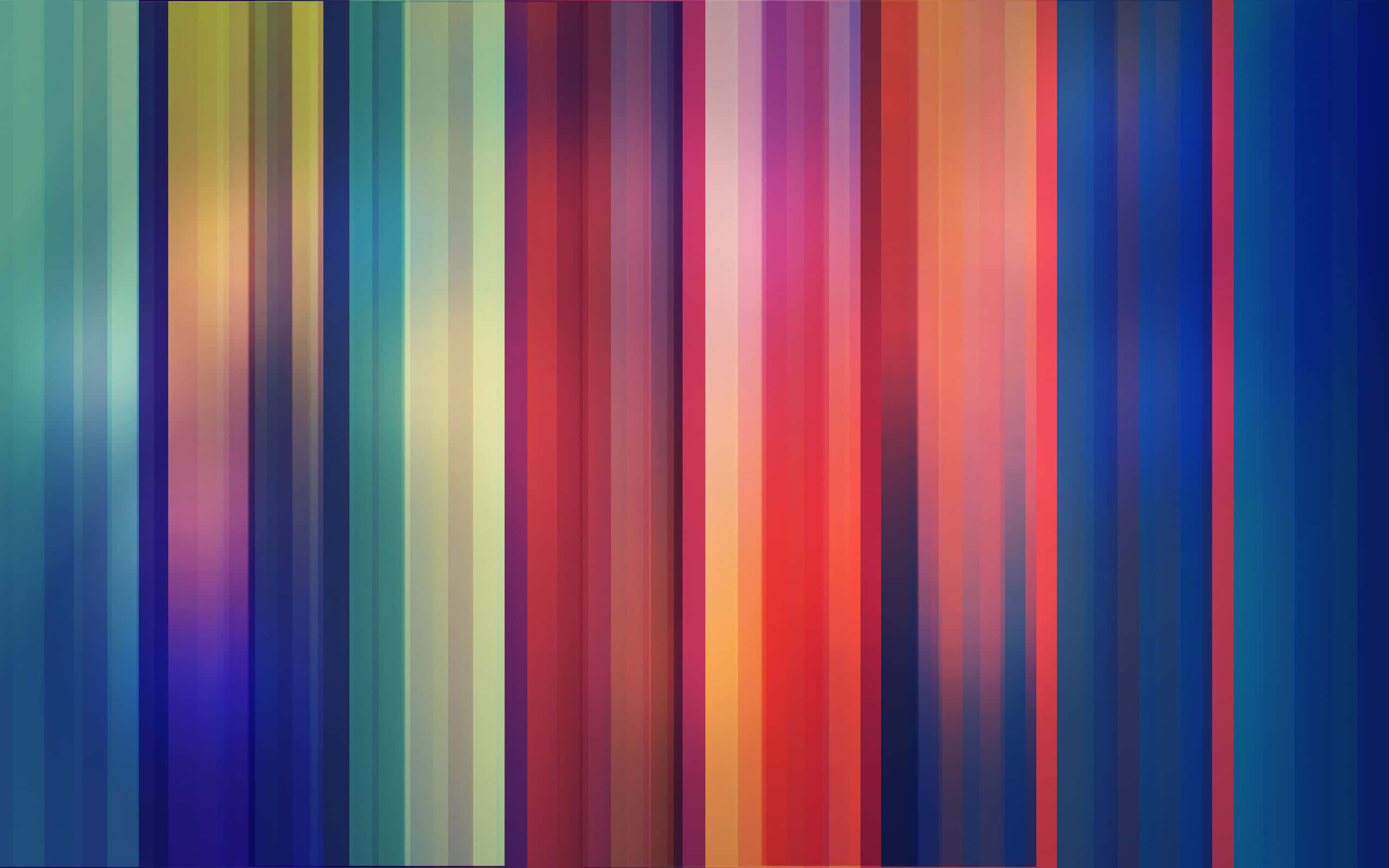 Stripes 桌布 壁紙 — 充滿活力的垂直色彩漸變以柔和帶狀從青綠色流到深藍紅色再到暖橙色，創造出動態的抽象構圖。