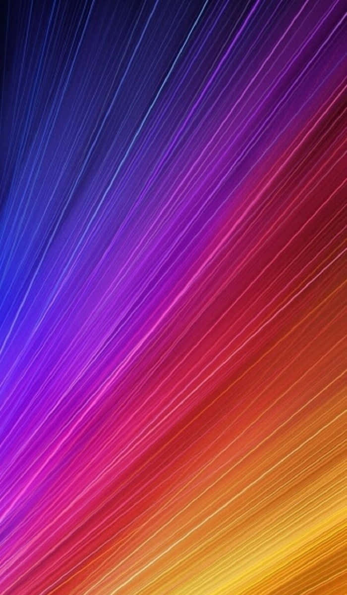 Xiaomi 桌布 壁紙 — 充滿活力的對角線色彩條紋從深藍色流向火熱的橙色，營造出動態的抽象漸變效果。