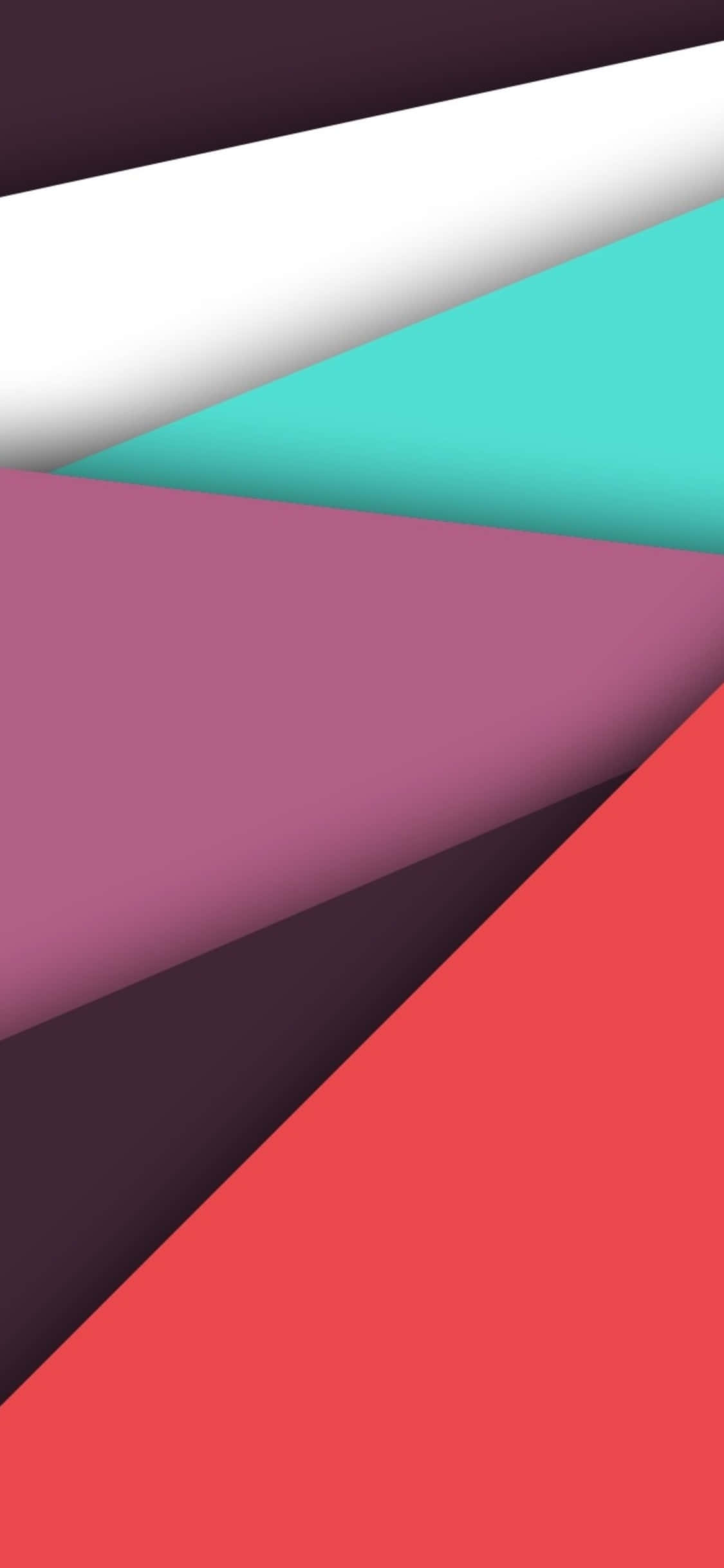 Minimalist Colorful 桌布 壁紙 — 充滿活力的幾何圖案牆紙，帶有青綠色、洋紅色、珊瑚色、白色和深紫色的鮮明對角線條紋。