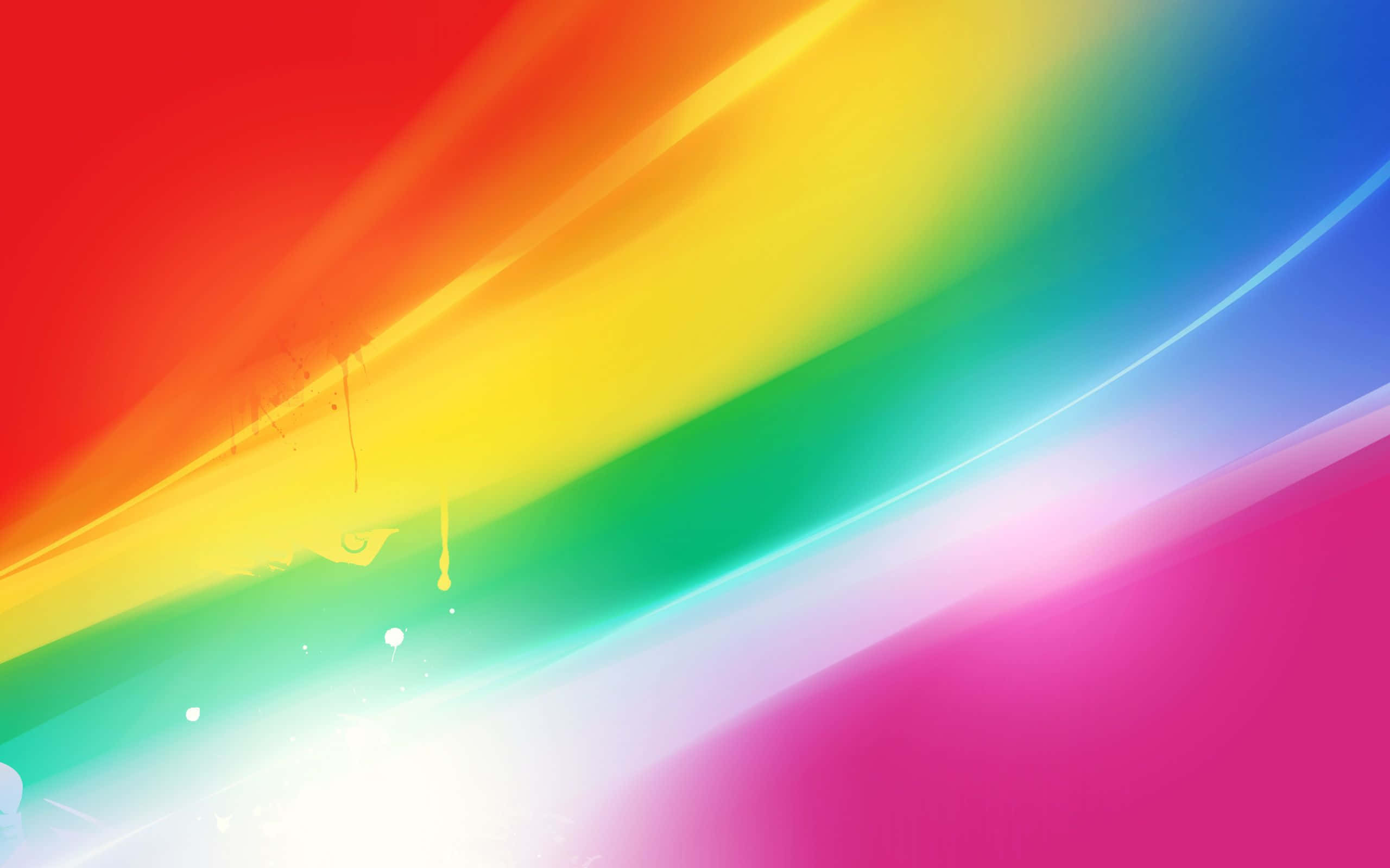colors 桌布 壁紙 — 充滿活力的彩虹漸變色對角線橫跨明亮的抽象背景，帶有發光效果。