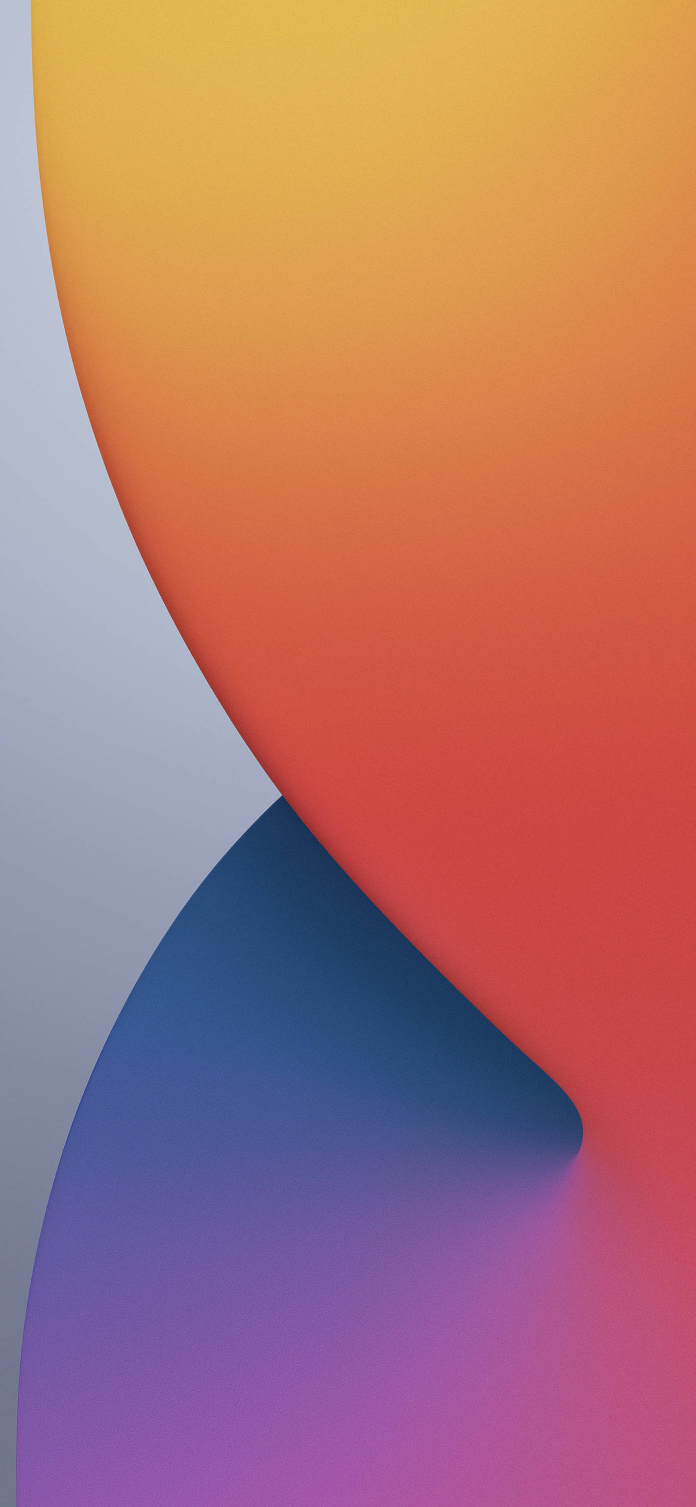 apple iPhone default 桌布 壁紙 — 充滿活力的抽象壁紙，帶有橙色、紅色、紫色和藍色的流暢漸變，呈現平滑彎曲的形狀。