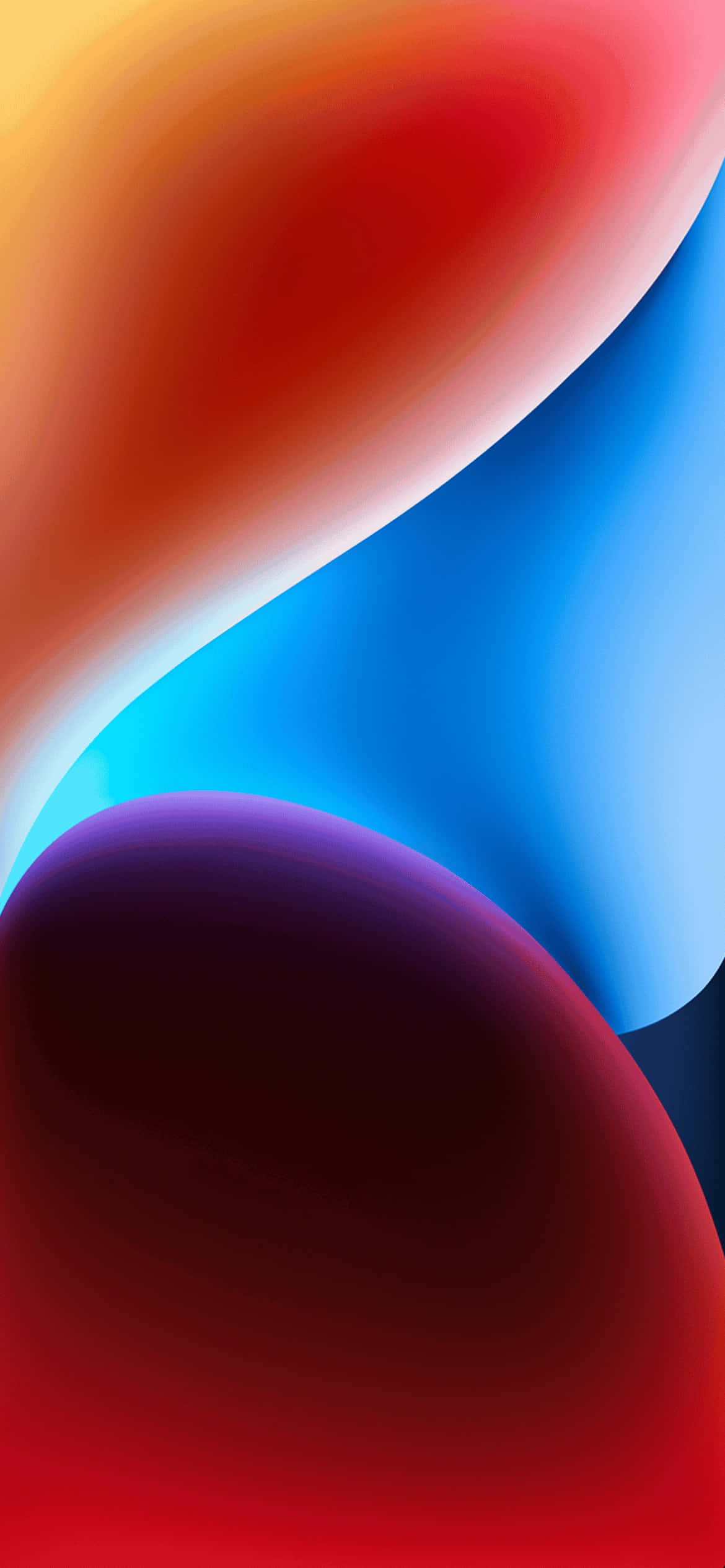 Retina Display 桌布 壁紙 — 充滿活力的抽象壁紙，帶有紅色、橙色、藍色和紫色的流暢漸變，呈現平滑彎曲的形狀。