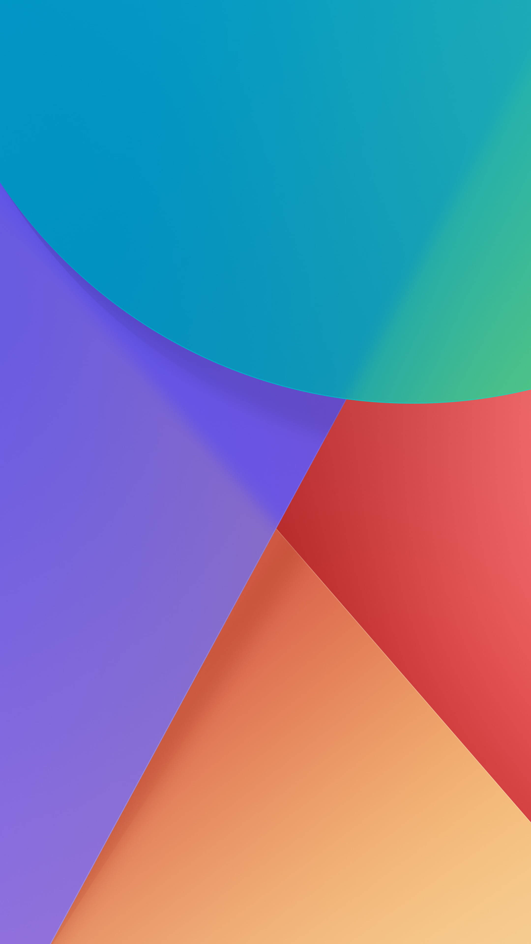 google 桌布 壁紙 — 充滿活力的抽象壁紙，採用大膽的青色、紫色、紅色和橙色色調，具有平滑重疊的幾何形狀。