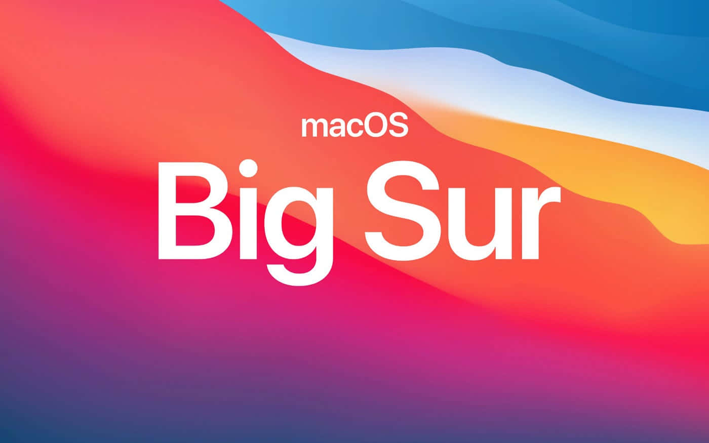 macOS Big Sur 標誌在彩色抽象背景上