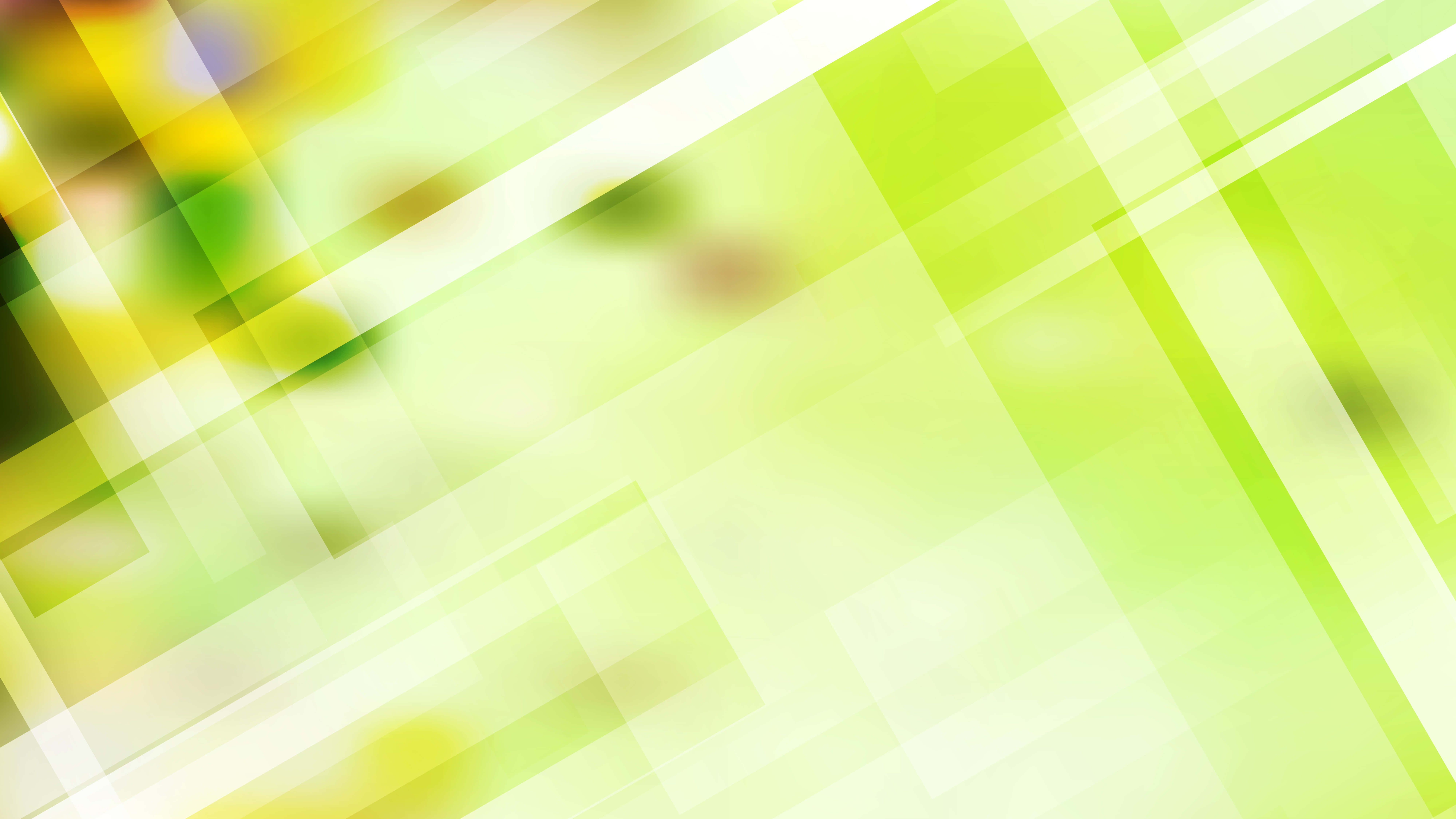 Green Geometric 桌布 壁紙 — 充滿活力的抽象綠色和黃色對角條紋，搭配柔和模糊的背景，營造出現代數位桌布。