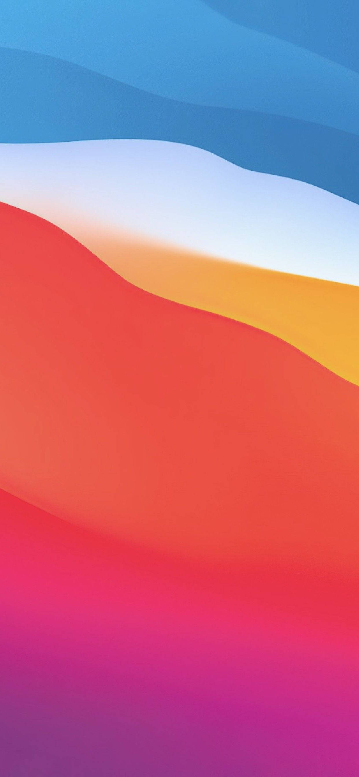 apple iPhone default 桌布 壁紙 — 充滿活力的抽象色彩波浪從藍色流向粉紅色，帶有柔和的漸變和流暢的曲線。